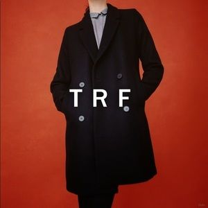 Zara classic black basic coat